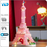 Pink Crystal Romantic Eiffel Tower - Blocks Boy