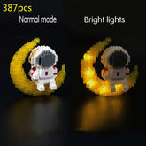 Space Moon Satellite Astronaut - Blocks Boy