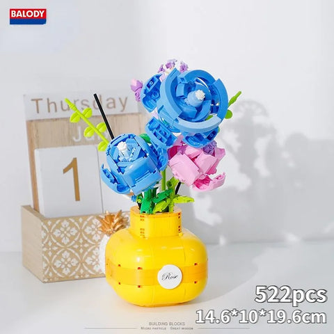 Flower Bouquet with Vase - Blocks Boy