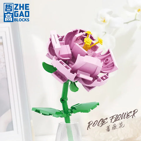 Construction Block Set Flowers Bouquet