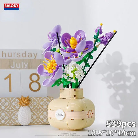 Flower Bouquet with Vase - Blocks Boy