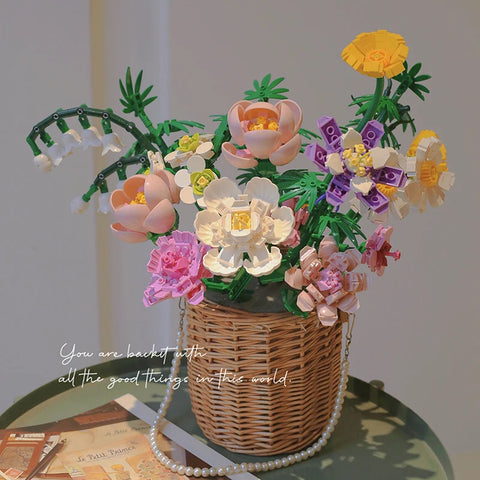Construction Block Set Flowers Bouquet