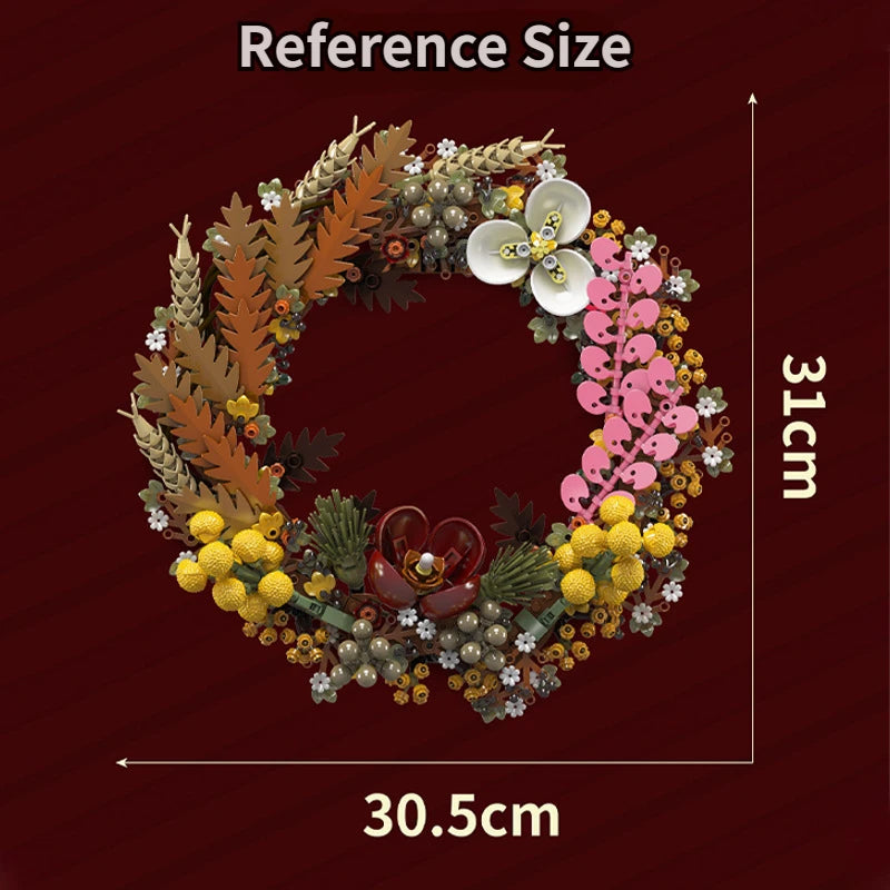 New Dried Flower Style Christmas Wreath - Blocks Boy