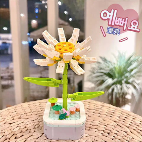 Potted building block flower City Creative Succulents Desktop Decoration Ornaments Building Blocks Bricks Toys Girl Gifts XMAS
